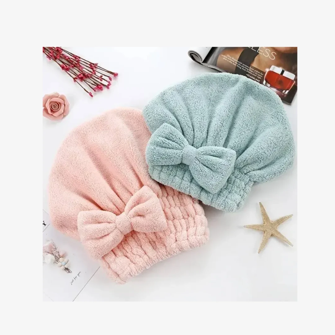 NUVAROX Bowknot Hair Cap Set – Soft & Absorbent - Image 2